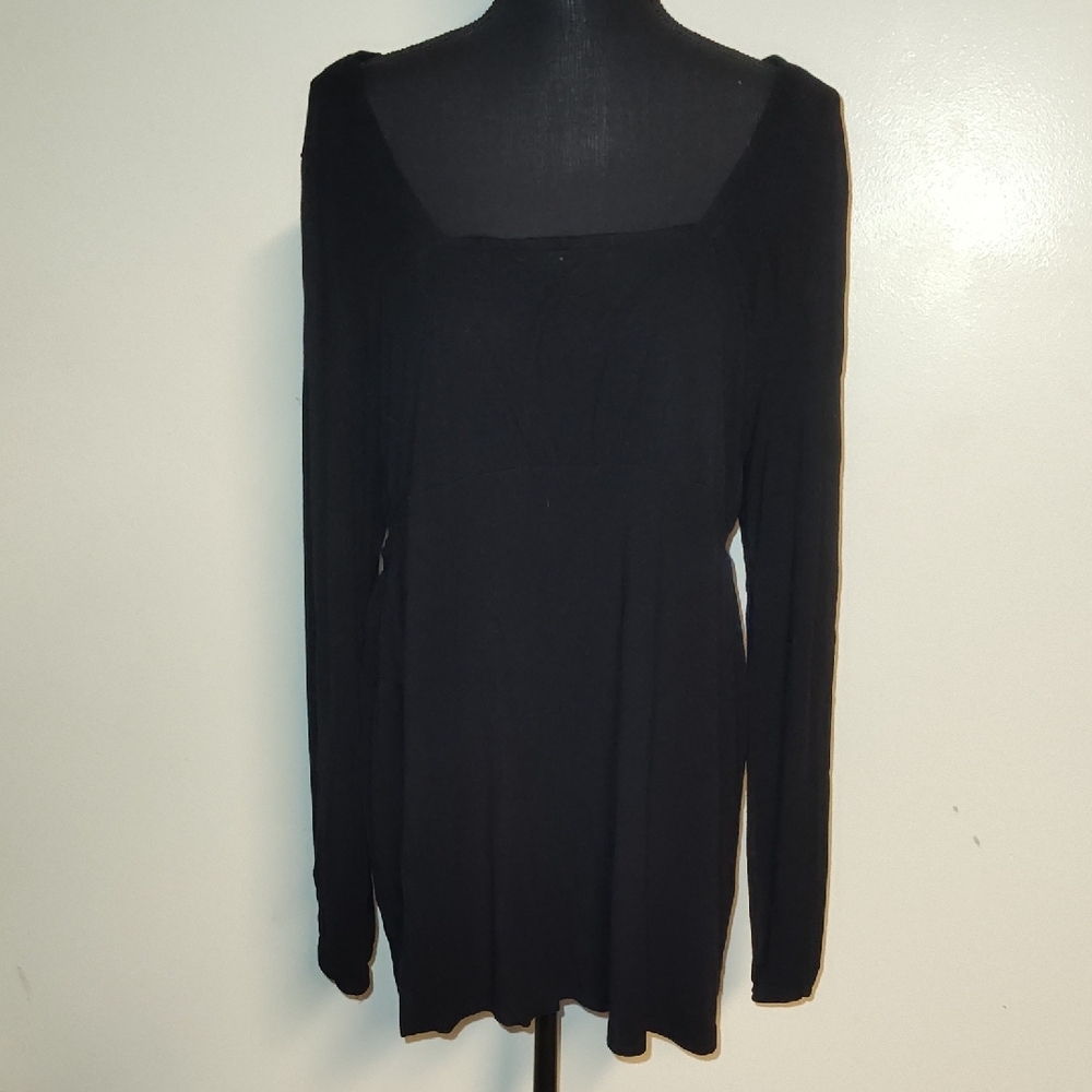Daisy Fuentes Black Long Sleeve Blouse